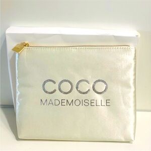 CHANEL COCO Cosmetics Bag. Unused. Brand new. Perfume logo on zipper. 8’x6’in.